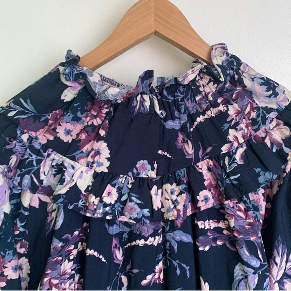 Cupio Floral Print Ruffle Front Peasant Blouse - Picture 7 of 10